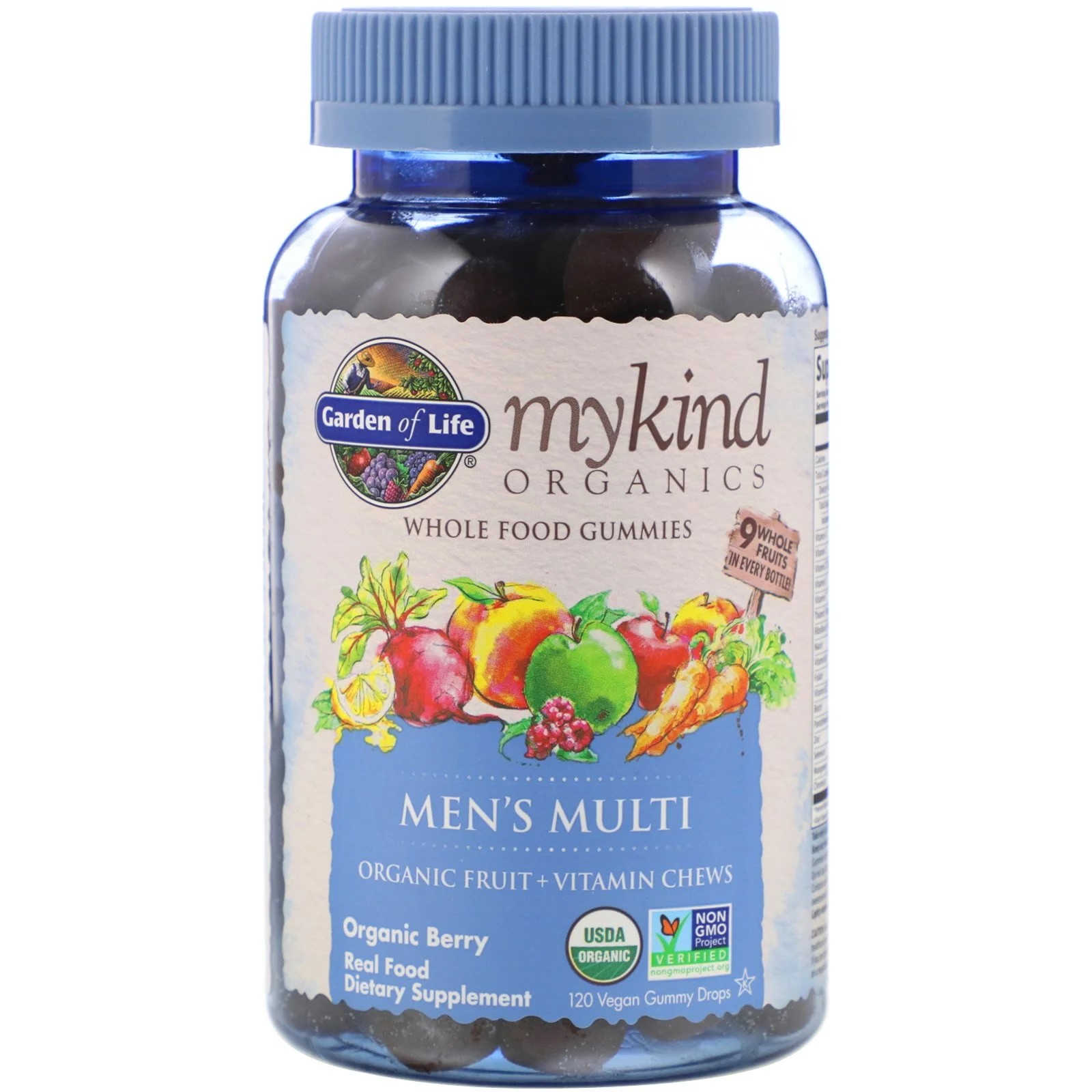 Garden of life Mykind Organics Men's Multi, multivitamín pro muže 40+, 120 gumových bonbónů