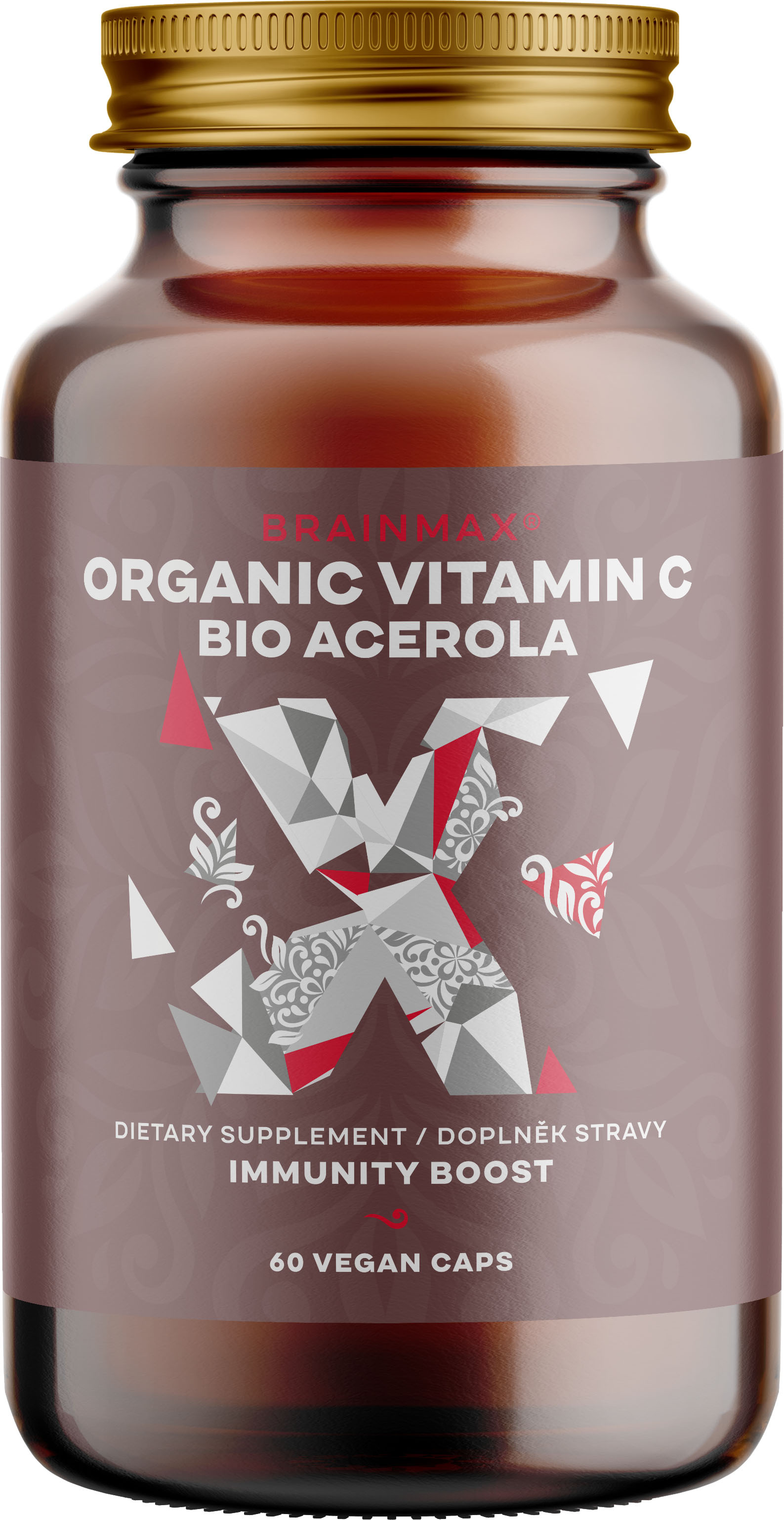 BrainMax Organic Vitamin C BIO Acerola, vitamín C z Aceroly, 60 rostlinných kapslí Přírodní vitamín C z BIO Aceroly, 220 mg vitamínu C v jedné dávce, 281% DDD, 60 dávek, doplněk stravy, *CZ-BIO-001 certifikát