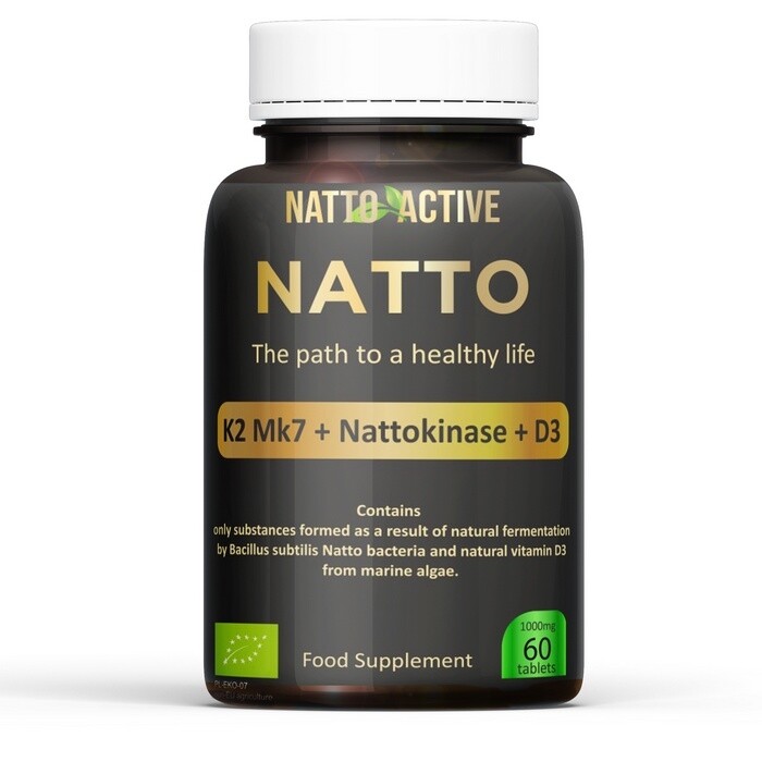 Levně Natto Active Natto K2 Mk7, Nattokináza s vitamínem D3, 60 tablet