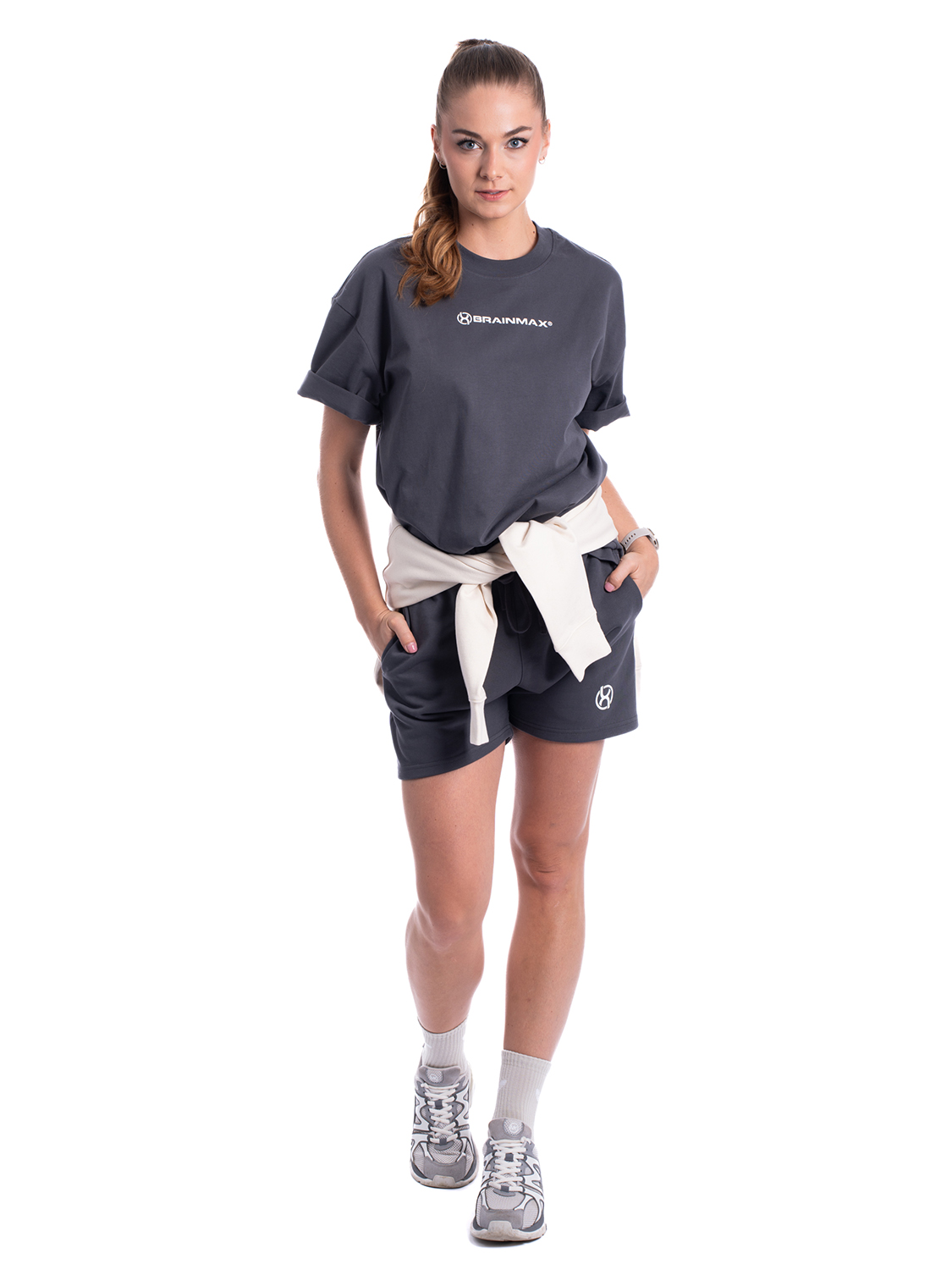 BrainMax oversized triko & kraťasy set, tmavě šedá Velikost: XL Obrázek