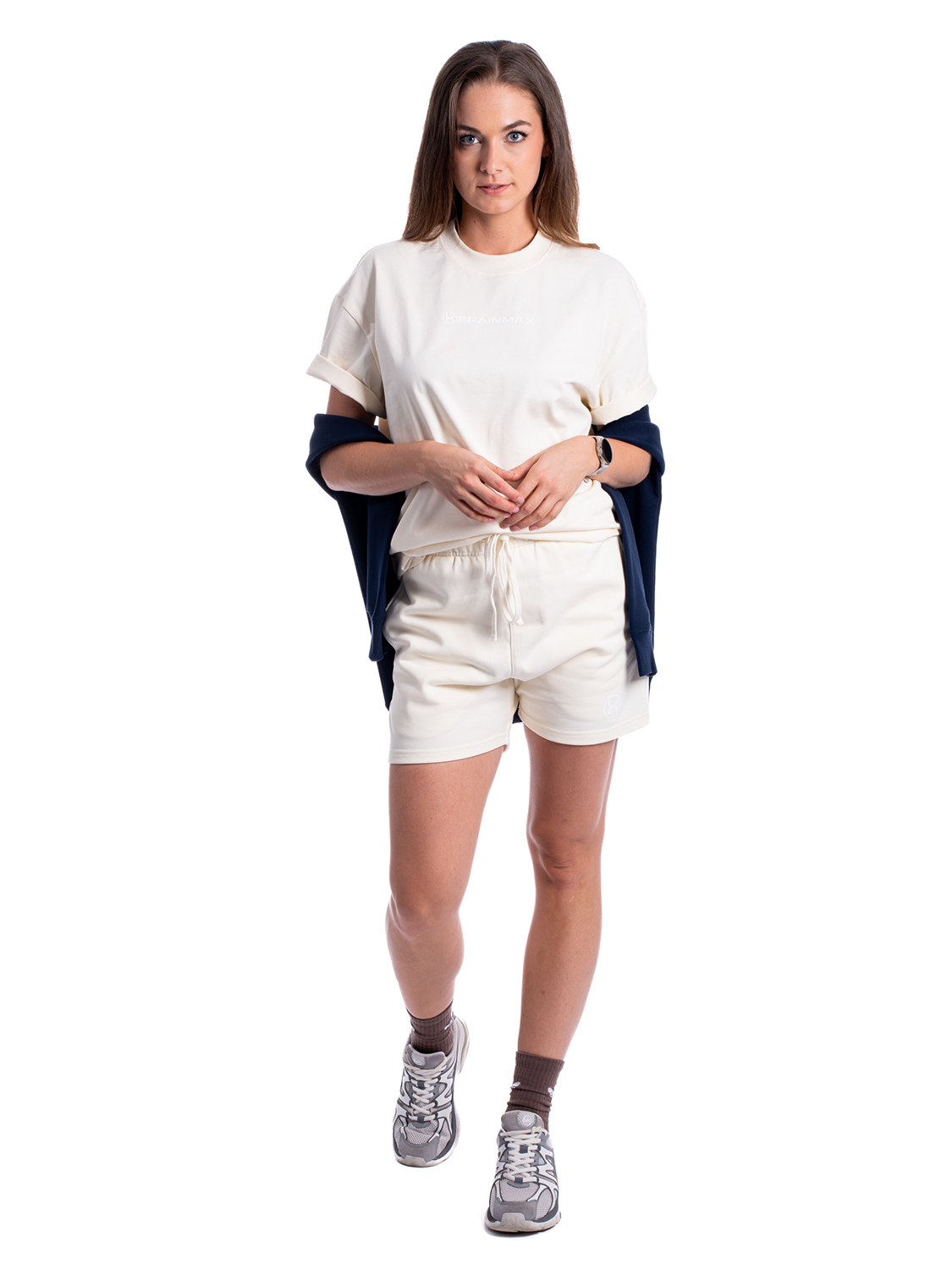 BrainMax oversized triko & kraťasy set, krémová Velikost: L Obrázek