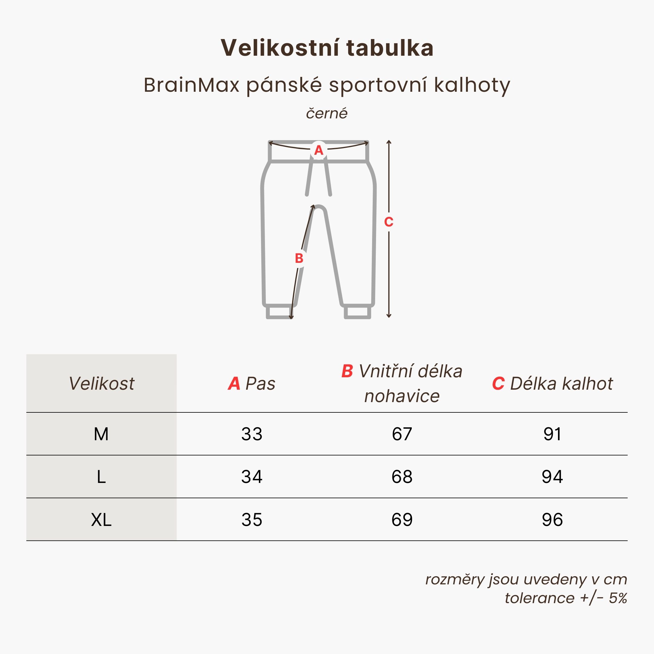 BrainMax pánské sportovní kalhoty, černé Velikost: XL Obrázek