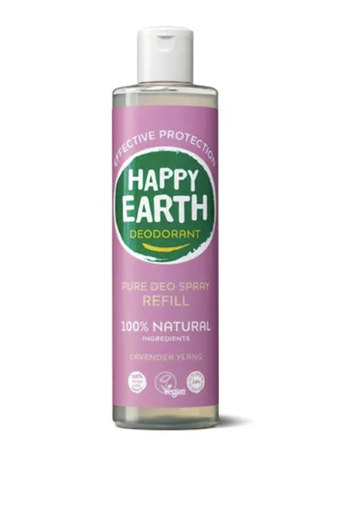 Levně Happy Earth - Deodorant sprej, levandule ylang, náhradní náplň, 300 ml