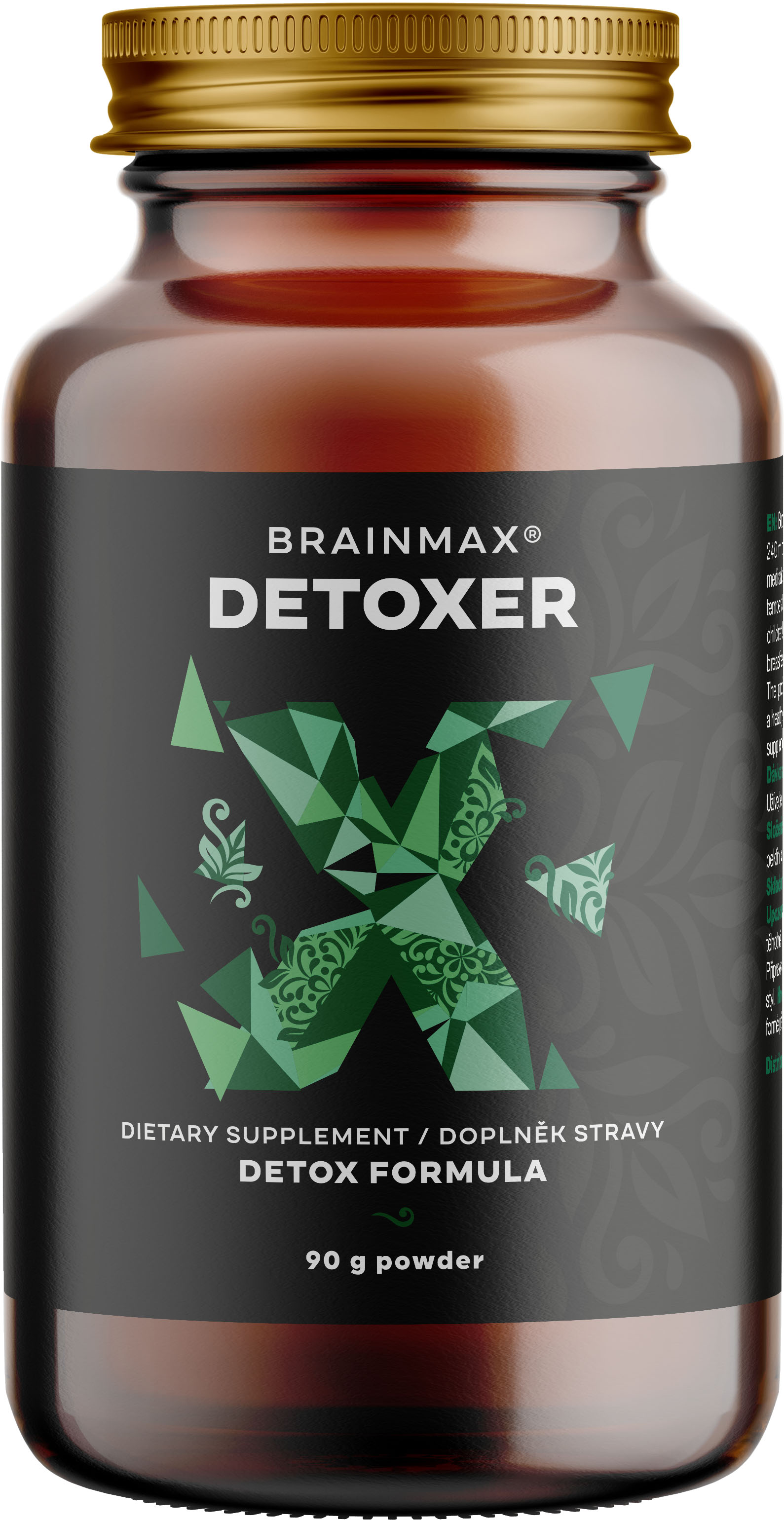 BrainMax Detoxer, prášek pro detoxikaci organismu, 90 g Optimalizované složení s aktivním uhlím, bentonitovým jílem, chitosanem a citrusovým pektinem k detoxikaci, doplněk stravy