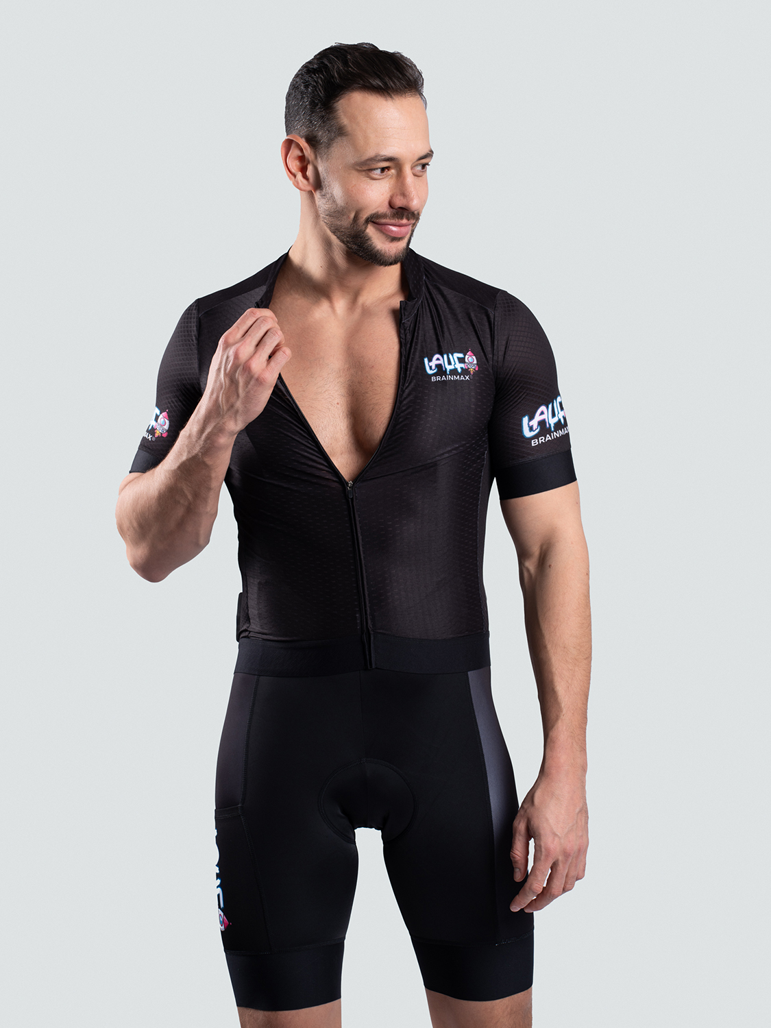 BrainMax LAUF cyklistický set, dres a kraťasy, černý Velikost: L Obrázek