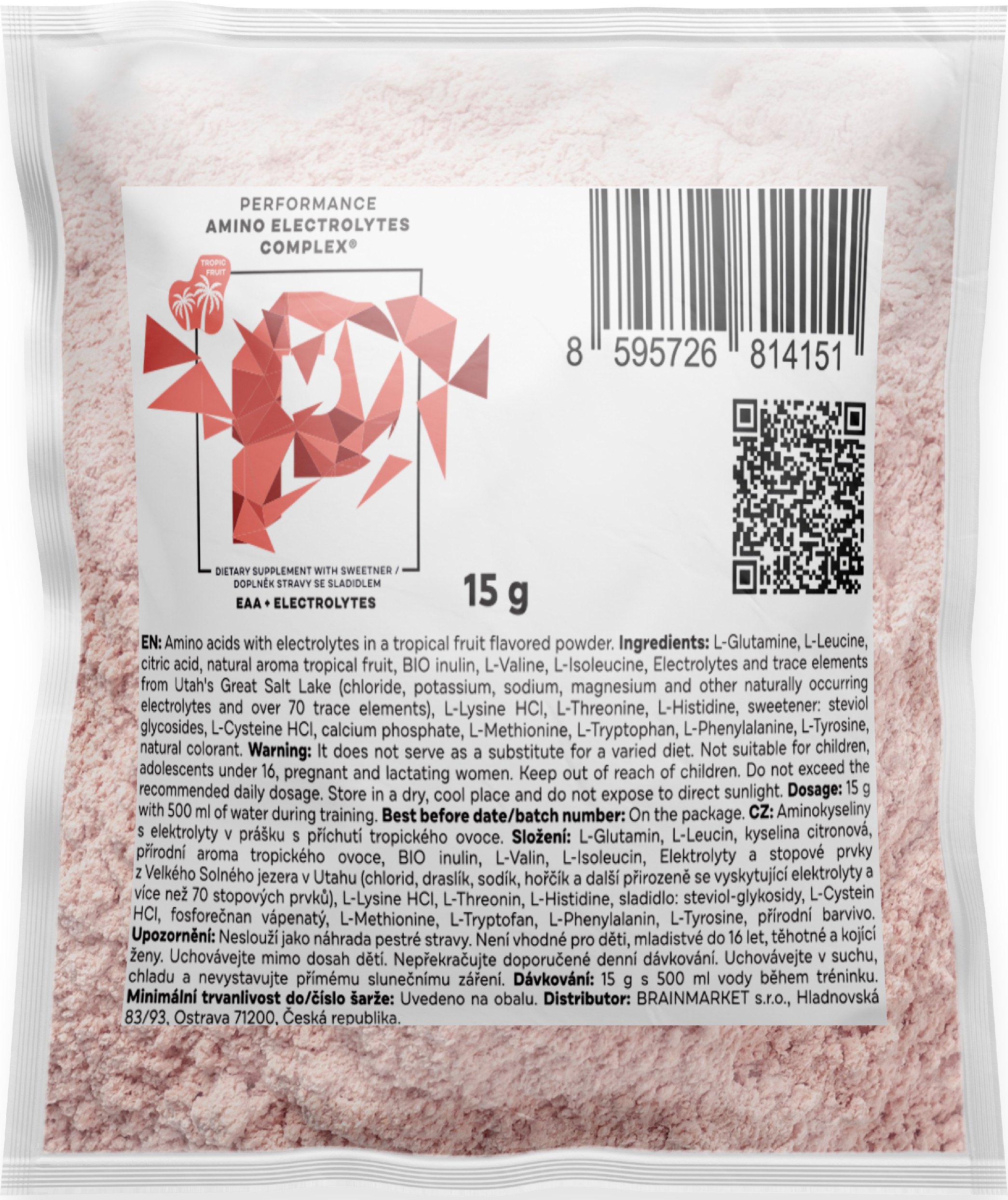 BrainMax Performance Amino Electrolytes Complex, EAA + Elektrolyty, 15 g, VZOREK Příchuť: Třešeň Obrázek