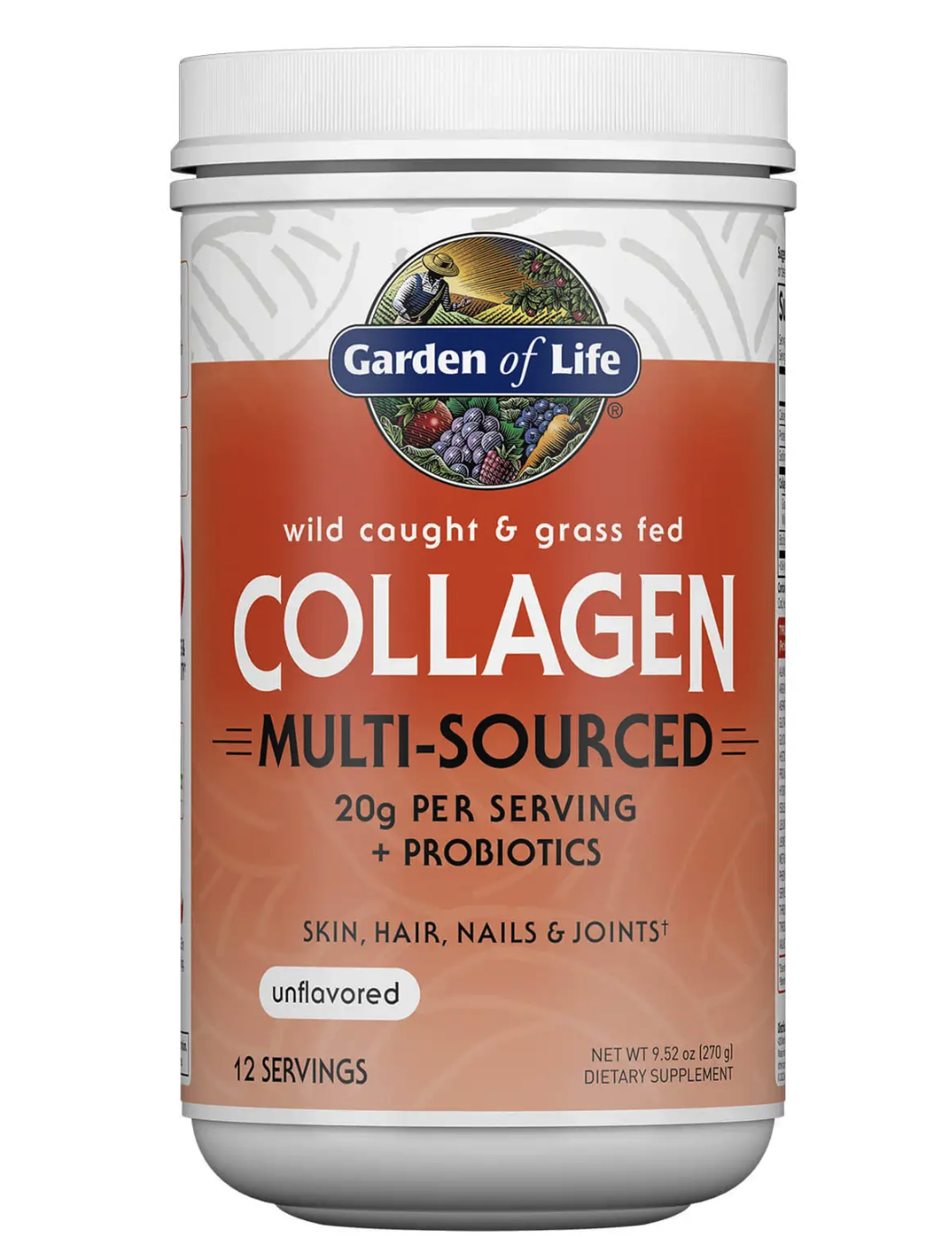 Levně Garden of life Wild-Caught & Grass-Fed Collagen Powder (Kolagen - Kolagenní peptidy), Bez příchutě, 270 g