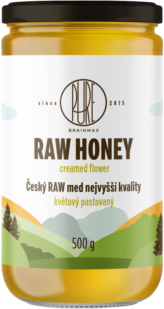 Levně BrainMax Pure RAW med květový pastovaný, 500 g Květový RAW med pastovaný