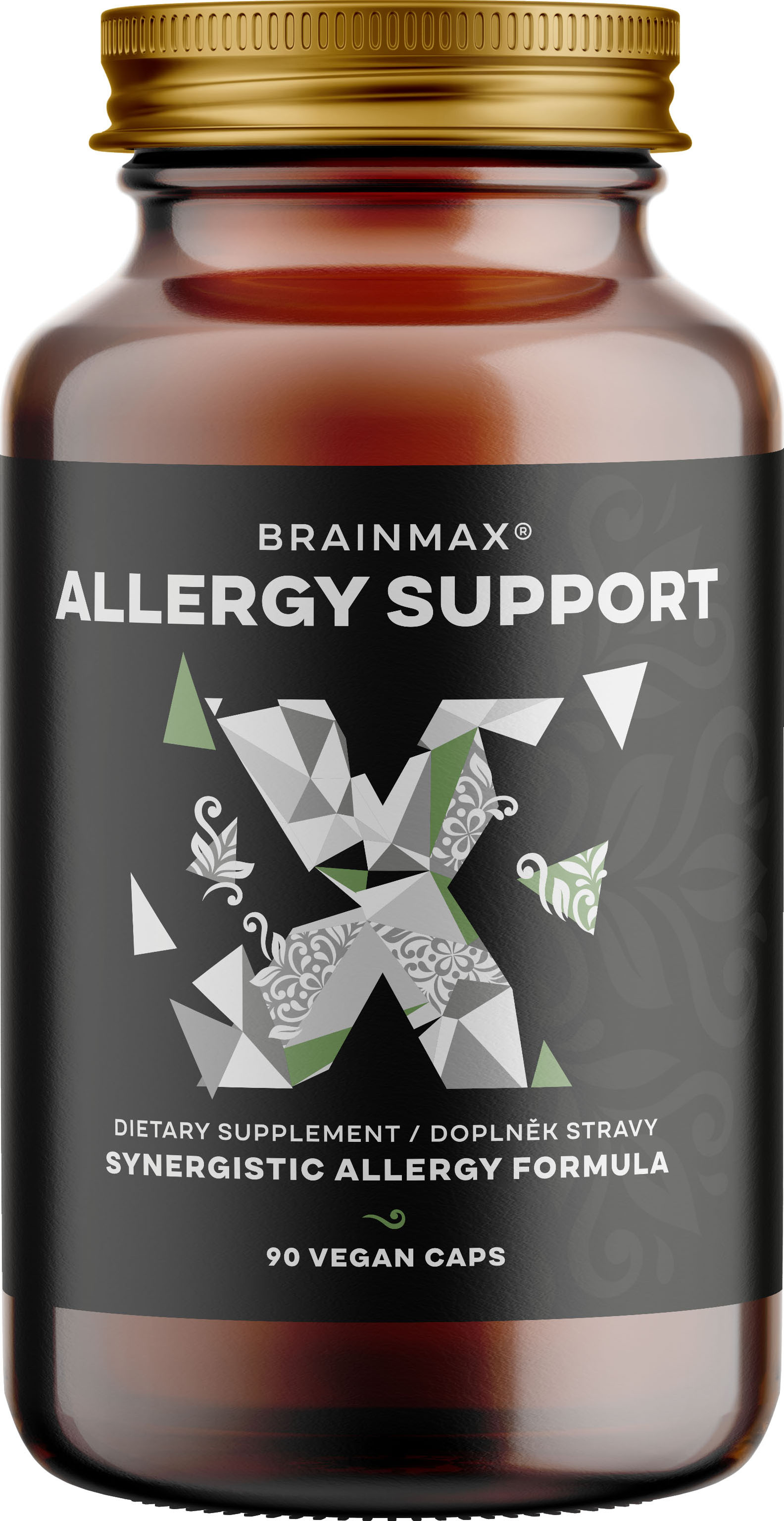 Levně BrainMax Allergy Support, Alergie a Dýchací Cesty, 90 rostlinných kapslí Komplex antioxidantů a extraktů pro řešení alergie nejen na pyl, doplněk stravy