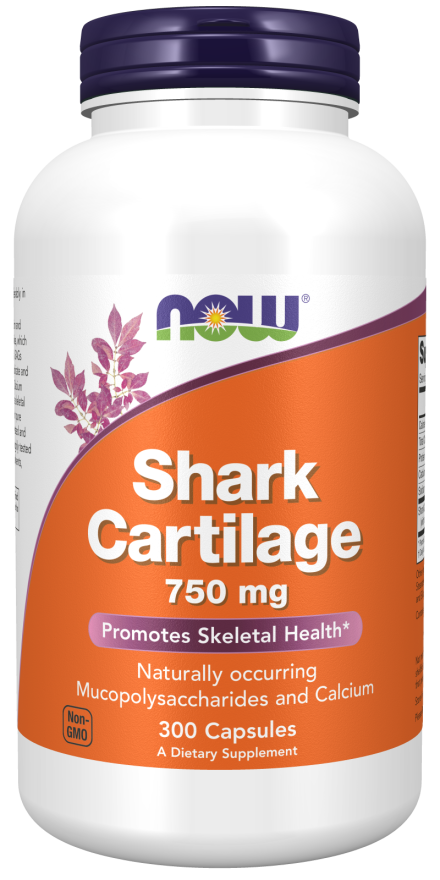 Now® Foods NOW Shark Cartilage, žraločí chrupavka, 750 mg, 300 kapslí