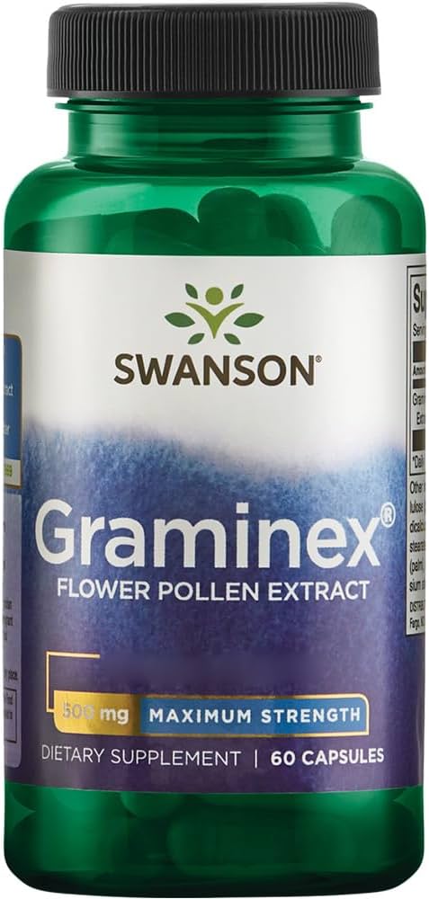 Levně Swanson Graminex Flower Pollen Extract, Extrakt květového pylu, 500 mg, 60 kapslí Doplněk stravy