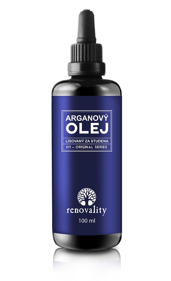 Levně Renovality - Arganový olej za studena lisovaný, 100ml s pumpičkou