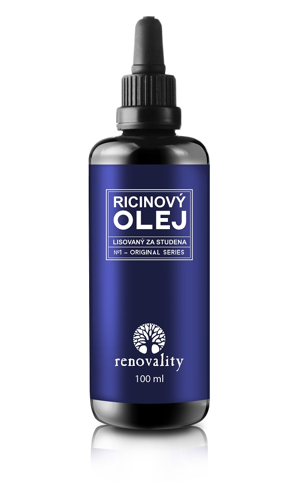 Levně Renovality - Ricinový olej za studena lisovaný, 100ml s pumpičkou
