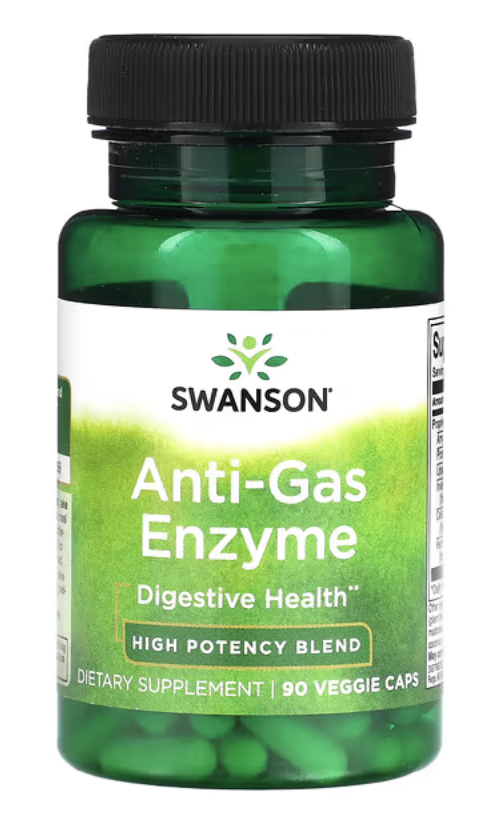 Levně Swanson Anti-gas enzyme, trávicí enzymy, 90 rostlinných kapslí Doplněk stravy