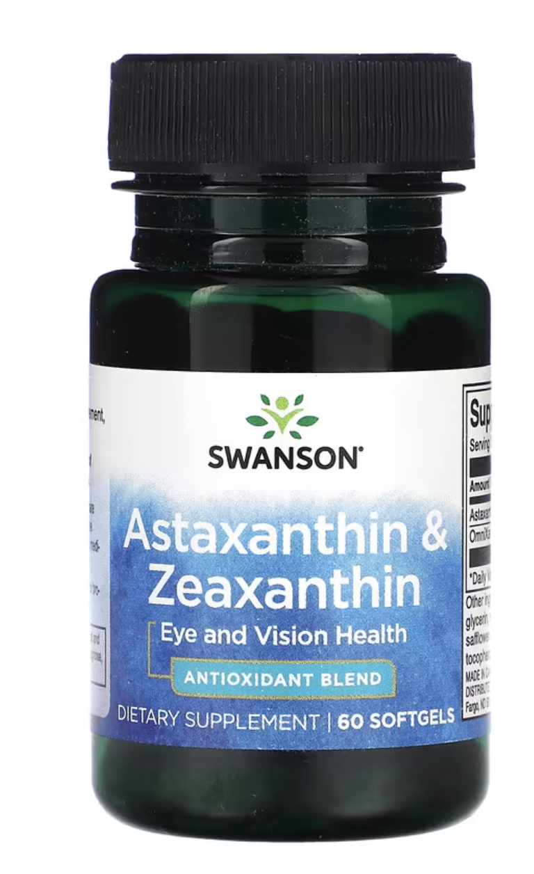 Levně Swanson Astaxanthin & Zeaxanthin, 60 kapslí Doplněk stravy