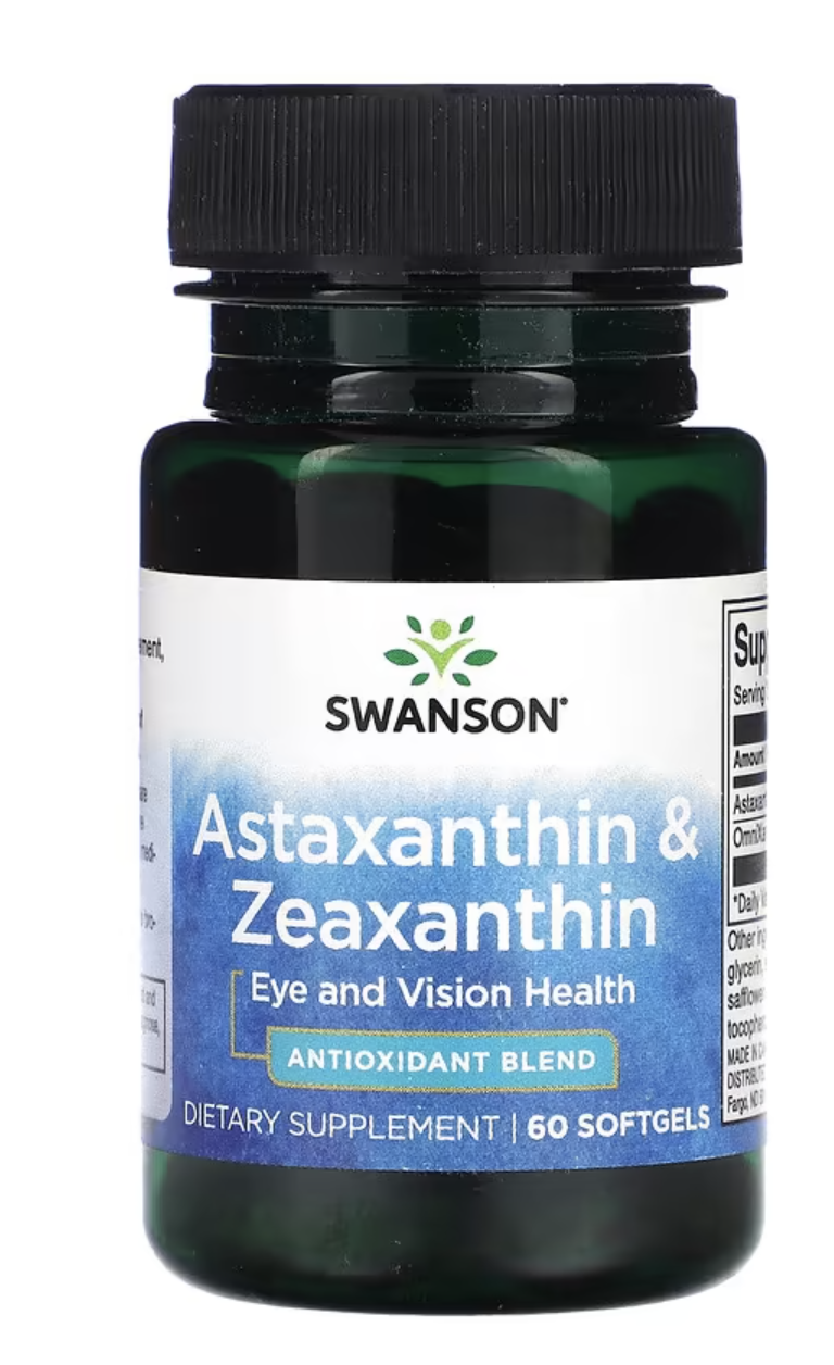 Swanson Astaxanthin & Zeaxanthin, 60 kapslí Doplněk stravy