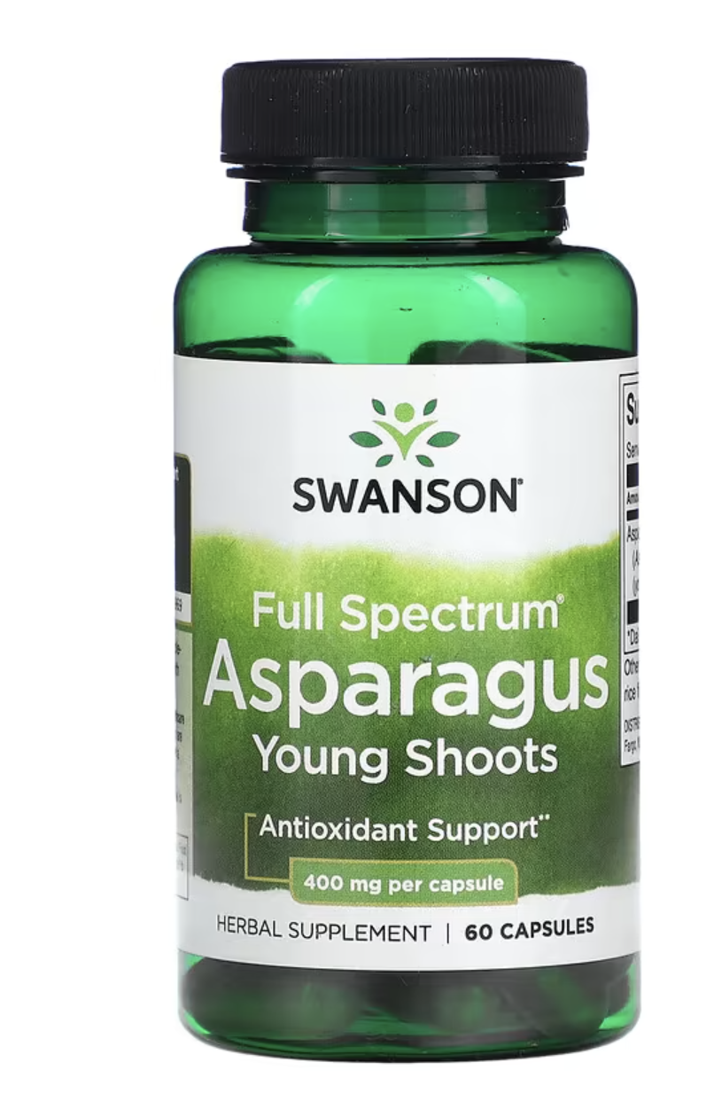 Swanson Full Spectrum Asparagus Young Shoots, chřest, 400 mg, 60 kapslí Doplněk stravy