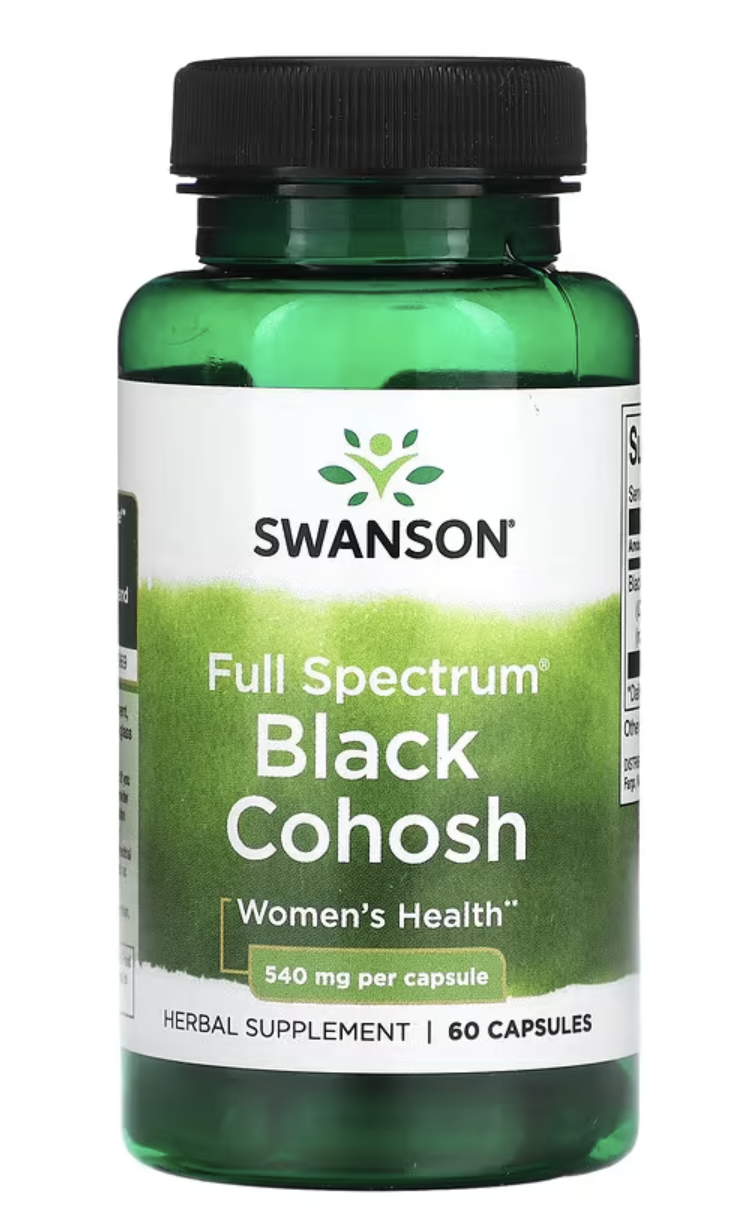 Swanson Full Spectrum Black Cohosh, ploštičník hroznatý, 540 mg, 60 kapslí Doplněk stravy