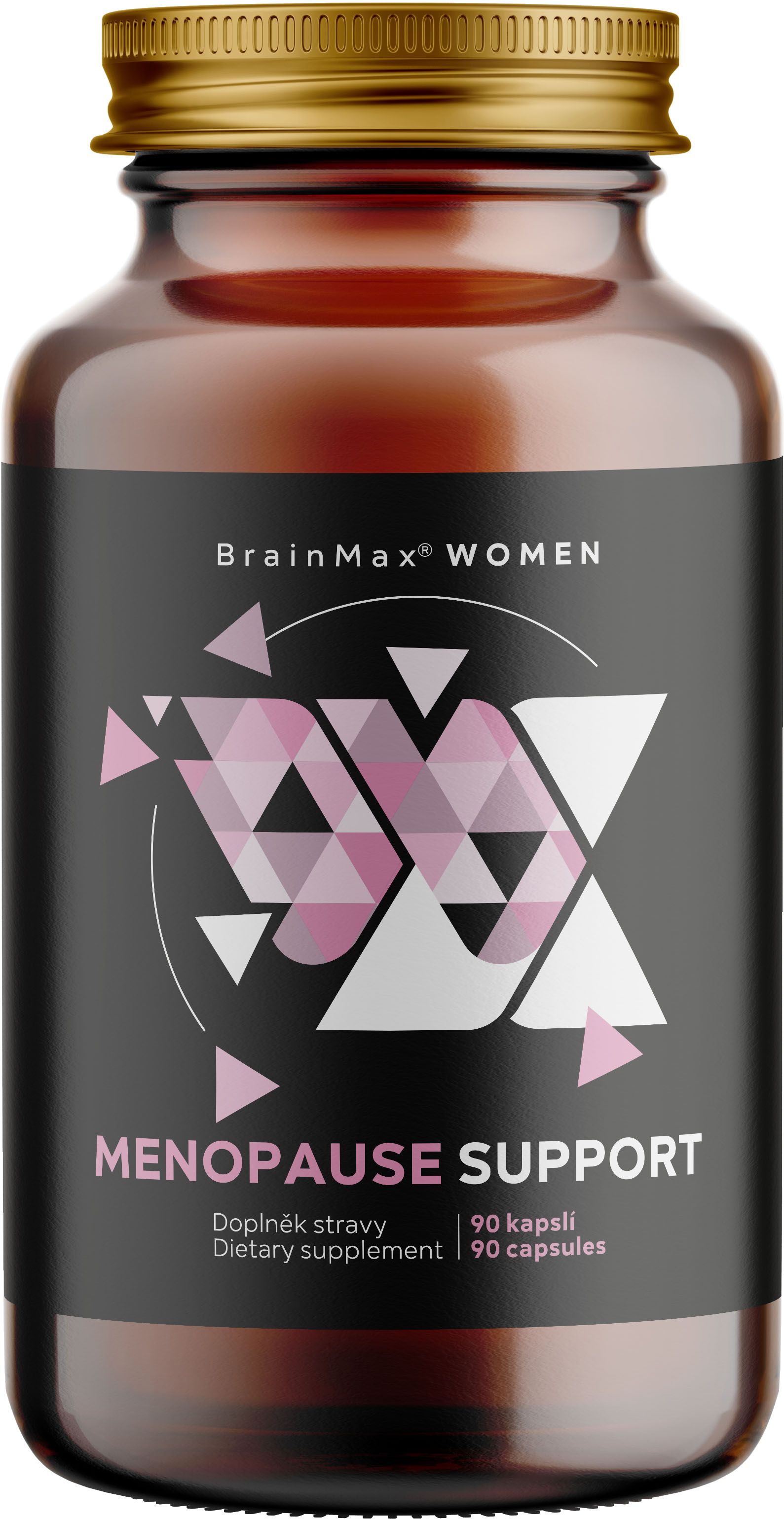 BrainMax Women Menopause Support, podpora při menopauze, 90 rostlinných kapslí Menopauza komplex 8 přírodních extraktů pro maximální účinek / Doplněk stravy