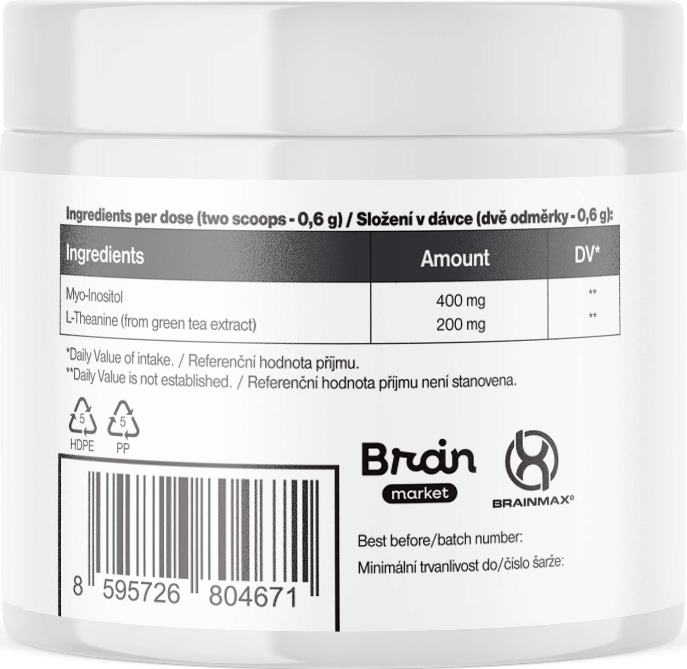 BrainMax Myo-Inositol & L-Theanine, 150 g Obrázek