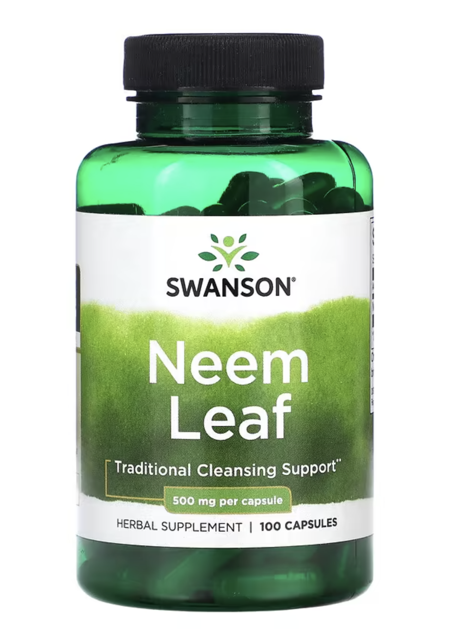 Swanson Neem Leaf, zaderach indický, 500 mg, 100 kapslí