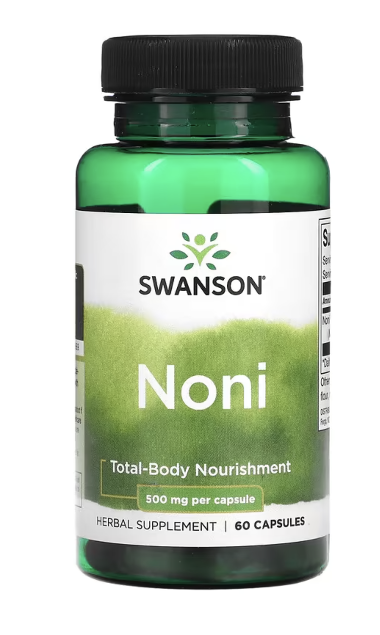 Swanson Noni, morinda barvířská, 500 mg, 60 kapslí Doplněk stravy