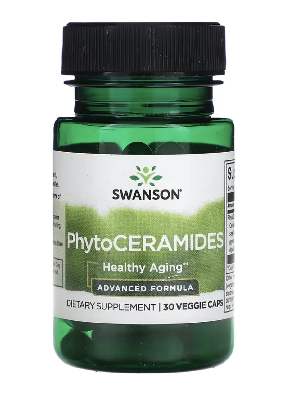 Swanson PhytoCERAMIDES, ceramidy, 30 rostlinných kapslí Doplněk stravy