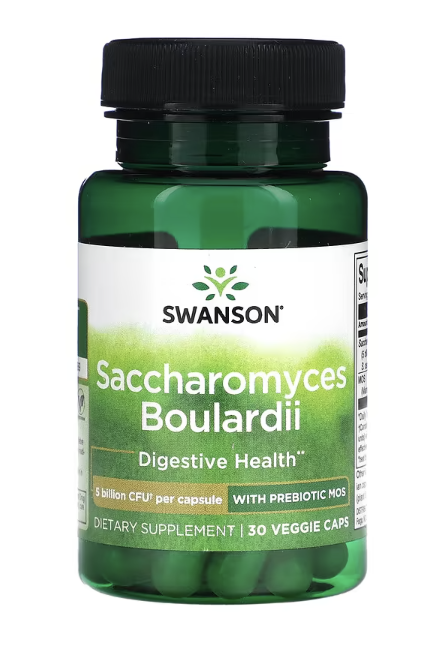 Levně Swanson Saccharomyces Boulardii, probiotika s prebiotiky, 30 rostlinných kapslí Doplněk stravy