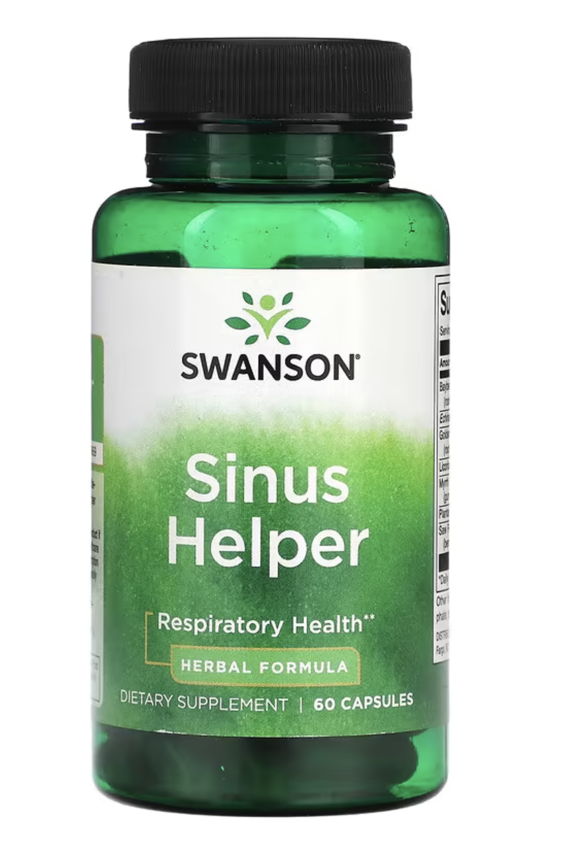 Swanson Sinus Helper, podpora dýchacích cest, 60 kapslí Doplněk stravy