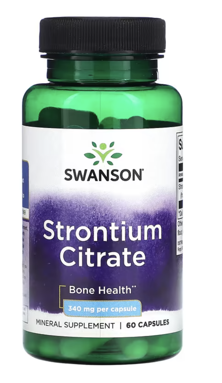 Swanson Strontium Citrate, zdraví kostí, 340 mg, 60 kapslí Doplněk stravy