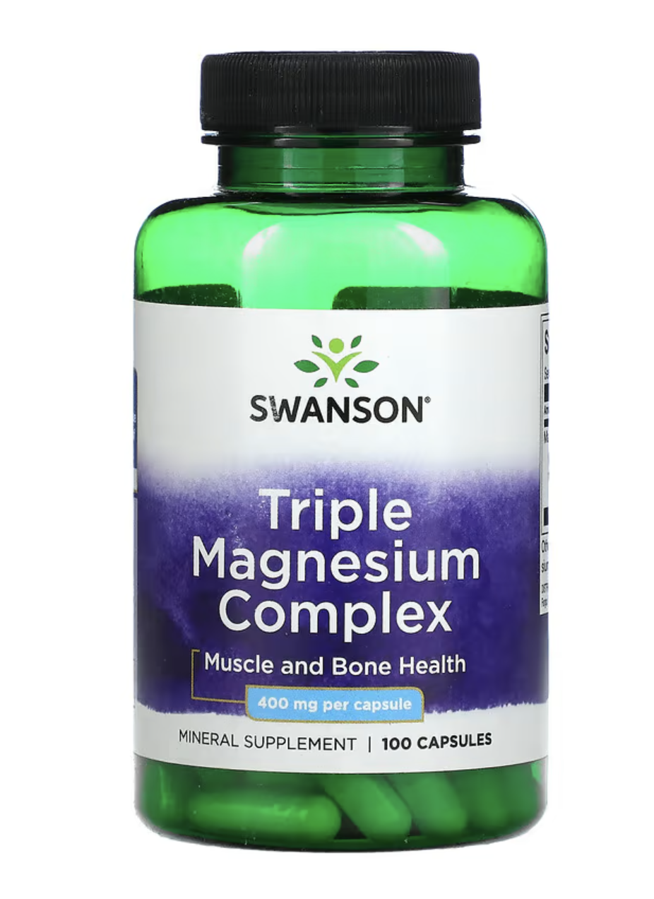 Swanson Triple magnesium Complex, 400 mg, 100 kapslí Doplněk stravy