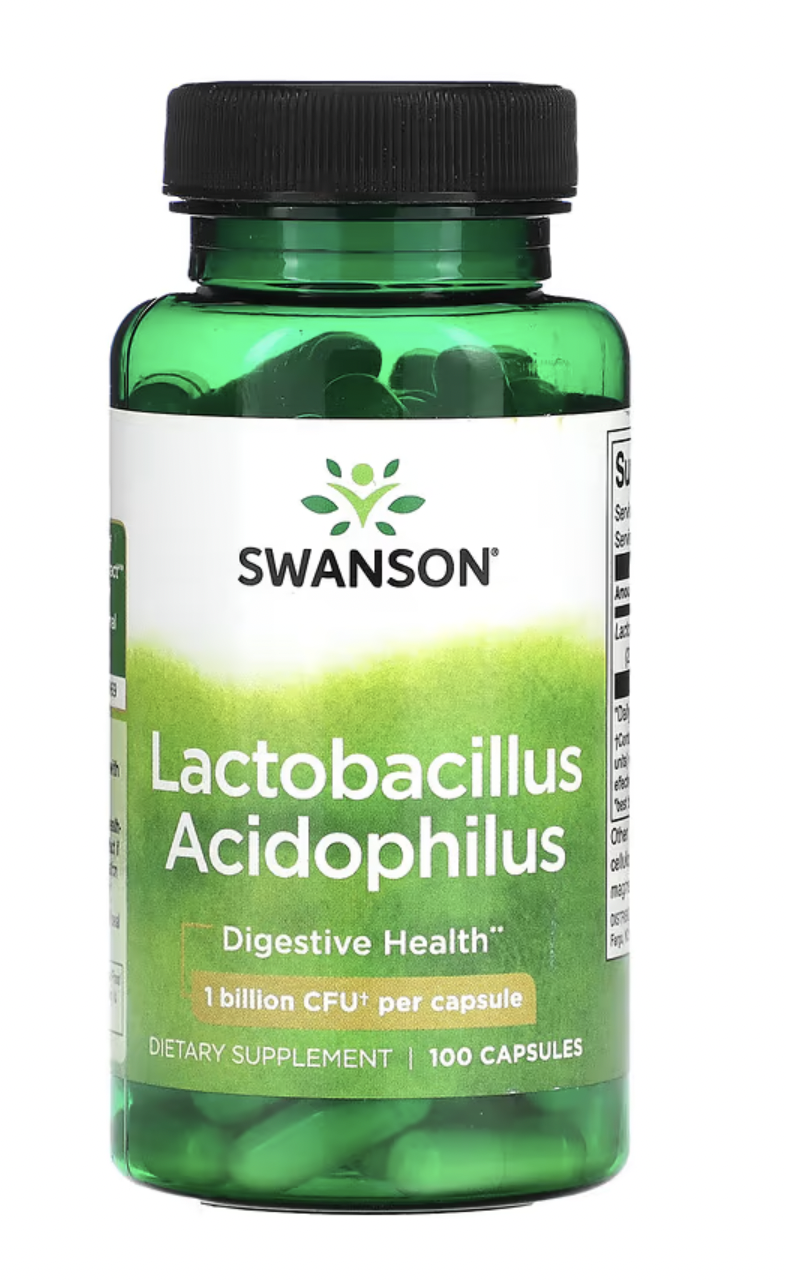 Swanson Lactobacillus Acidophilus, 1 miliarda CFU, 100 kapslí Doplněk stravy