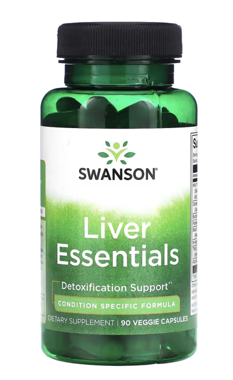 Levně Swanson Liver Essentials, podpora jater, 90 rostlinných kapslí Doplněk stravy