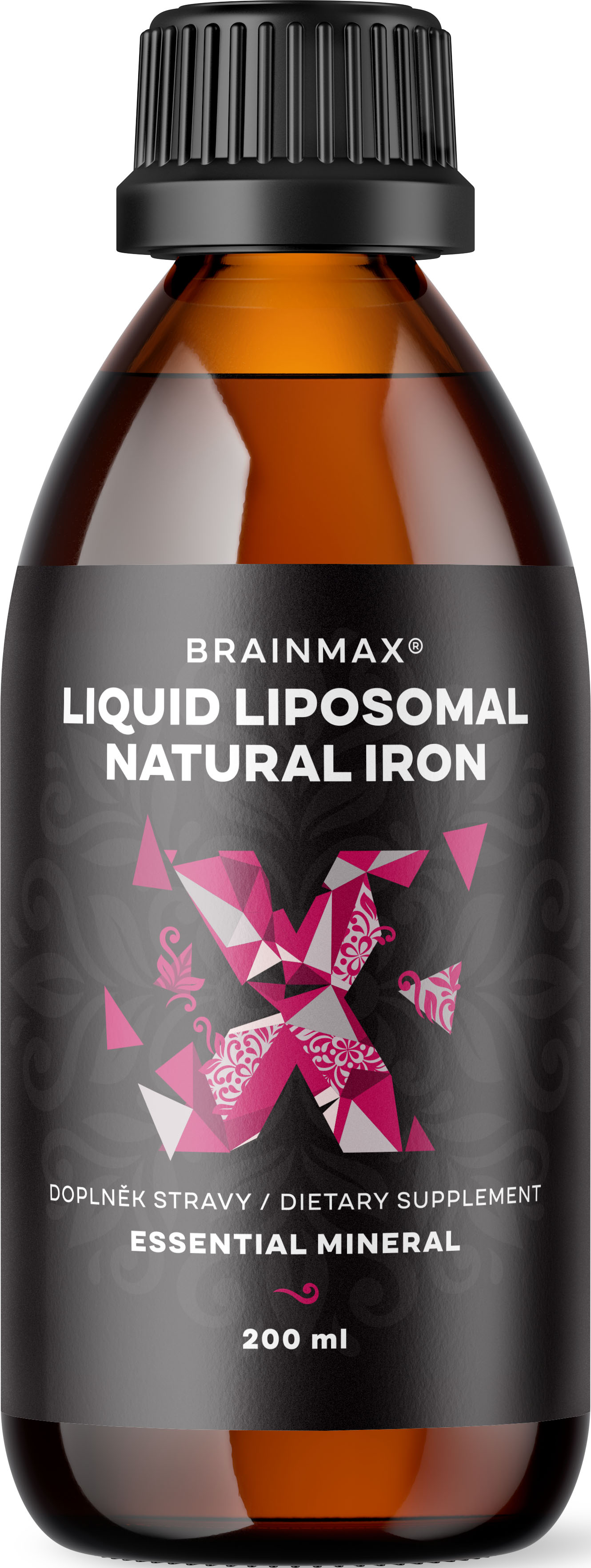 Levně BrainMax Liposomal Natural Iron, lipozomální železo, 200 ml Tekuté železo v liposomální formě s višňovo-citronovou příchutí, doplněk stravy