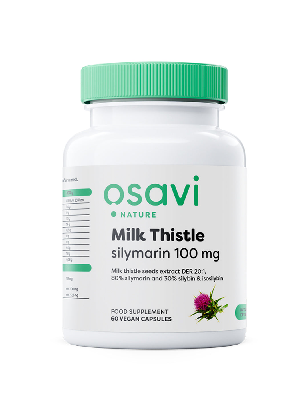 Levně Osavi Milk Thistle Silymarin, ostropestřec mariánský, 100 mg, 60 vegan kapslí Doplněk stravy