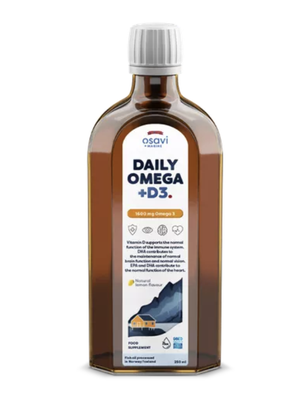 Osavi Daily Omega 3, omega 3 1600 mg + vitamín D3, citronová příchuť, 250 ml