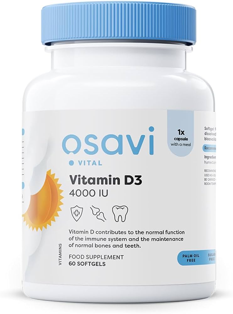 Osavi Vitamín D3, 4000 IU, 60 softgelových kapslí Doplněk stravy