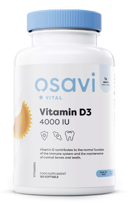 Levně Osavi Vitamín D3, 4000 IU, 120 softgelových kapslí Doplněk stravy