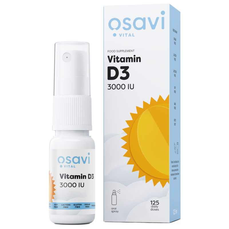 Osavi Vitamín D3 3000 IU, ústní sprej, 12,5 ml Doplněk stravy