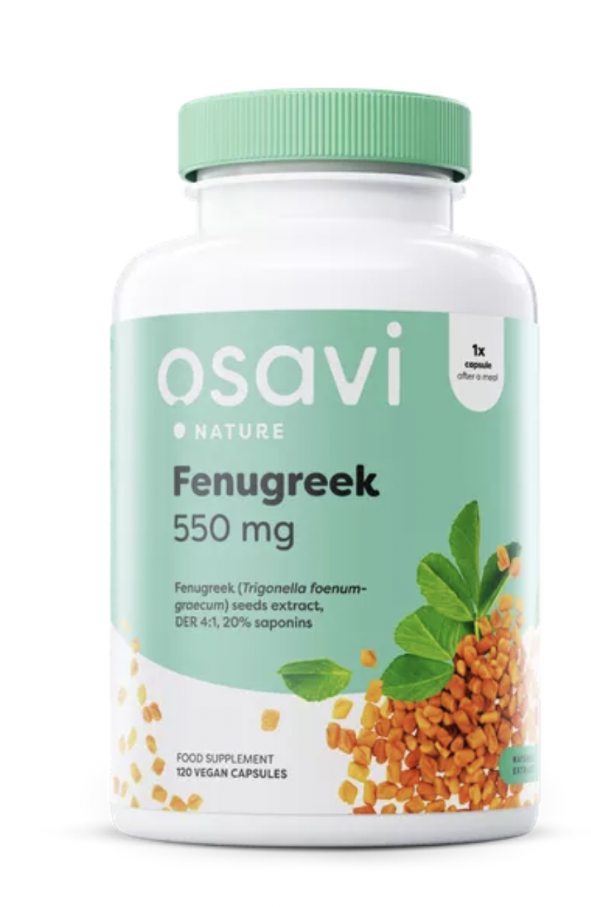 Osavi Fenugreek, pískavice řecké seno, 550 mg, 60 rostlinných kapslí