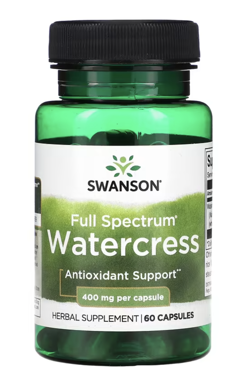 Swanson Full Spectrum Watercress, řeřicha, 400 mg, 60 kapslí Doplněk stravy