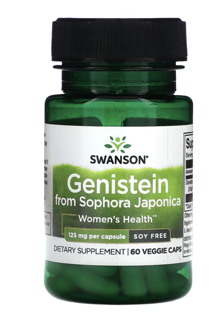 Levně Swanson Genistein from Sophora japonica, Genistein z jerlínu japonského, 125 mg, 60 rostlinných kapslí