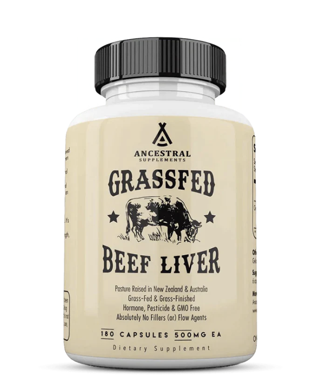 Levně Ancestral Supplements, Grass-fed beef liver, Hovězí játra v Grass-fed kvalitě, 180 kapslí, 30 dávek Doplněk stravy