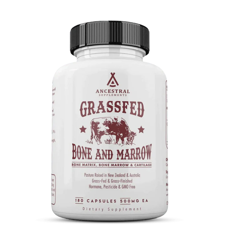 Ancestral Supplements, Grass-fed Beef Bone Marrow, hovězí kosti, 180 kapslí, 30 dávek Doplněk stravy