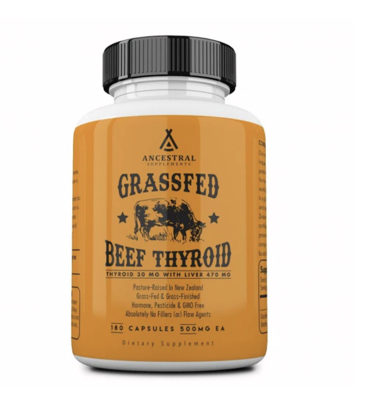 Levně Ancestral Supplements, Grass-fed Thyroid, hovězí štítná žláza, 180 kapslí, 180 dávek Doplněk stravy