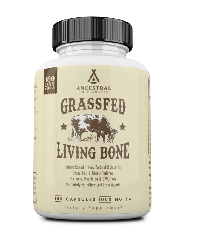 Ancestral Supplements, Grass-fed Living Bone, zdraví kostí, 180 kapslí, 180 dávek Doplněk stravy