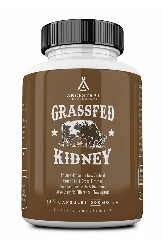 Ancestral Supplements, Grass-fed Kidney, zdraví ledvin, 180 kapslí, 30 dávek Doplněk stravy