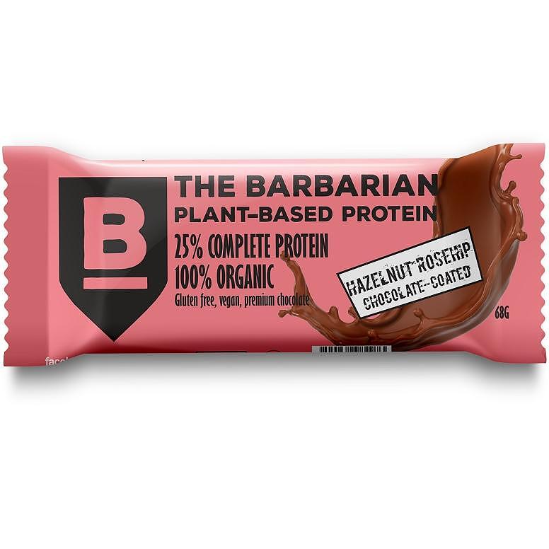 Levně The Barbarian Proteinová Tyčinka Chocolate Coated Hazelnut & Rosehip, 68 g Protein Bar