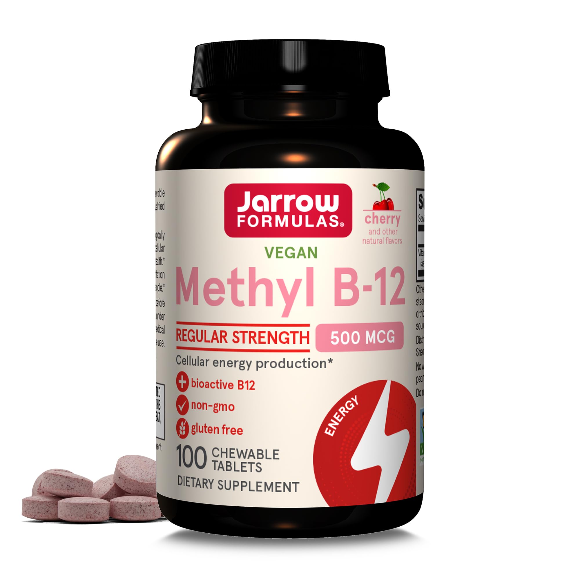 Levně Jarrow Formulas Jarrow Methyl B-12 Cherry, Třešeň, 500 mcg, 100 žvýkacích tablet Doplněk stravy