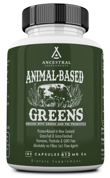 Levně Ancestral Supplements, Animal-Based Greens, Superpotraviny s probiotiky, 180 kapslí, 30 dávek Doplněk stravy